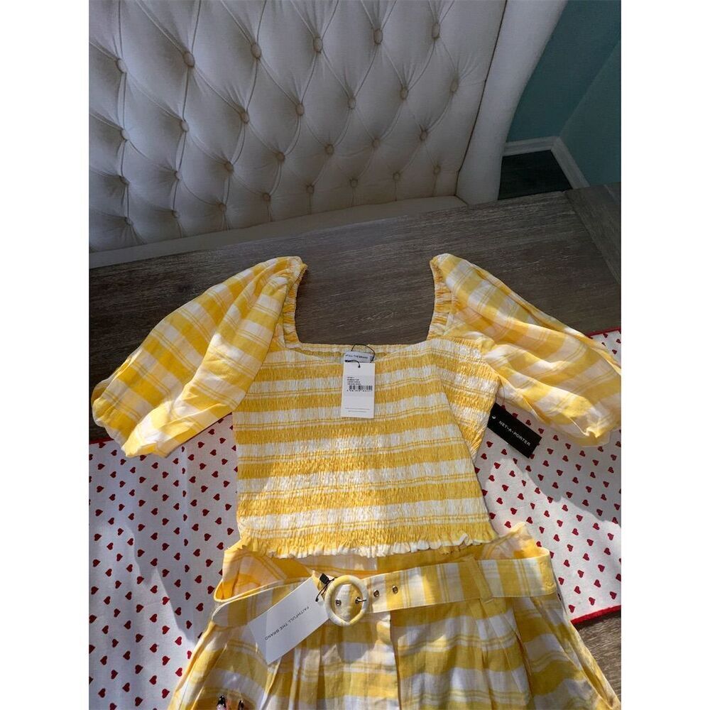 Faithfull the Brand Women's‎ Size 12 Yellow Striped Two-Piece Set - Picture 11 of 12